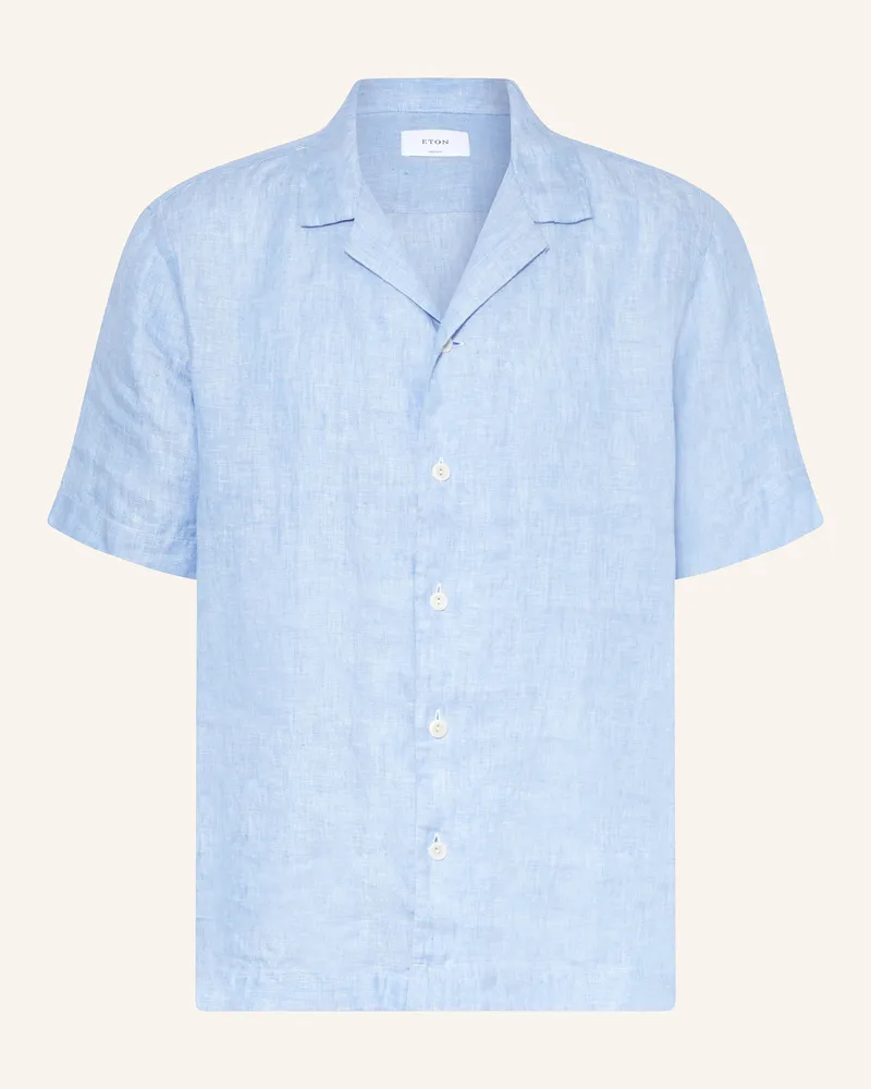 Eton Resorthemd Comfort Fit aus Leinen Hellblau