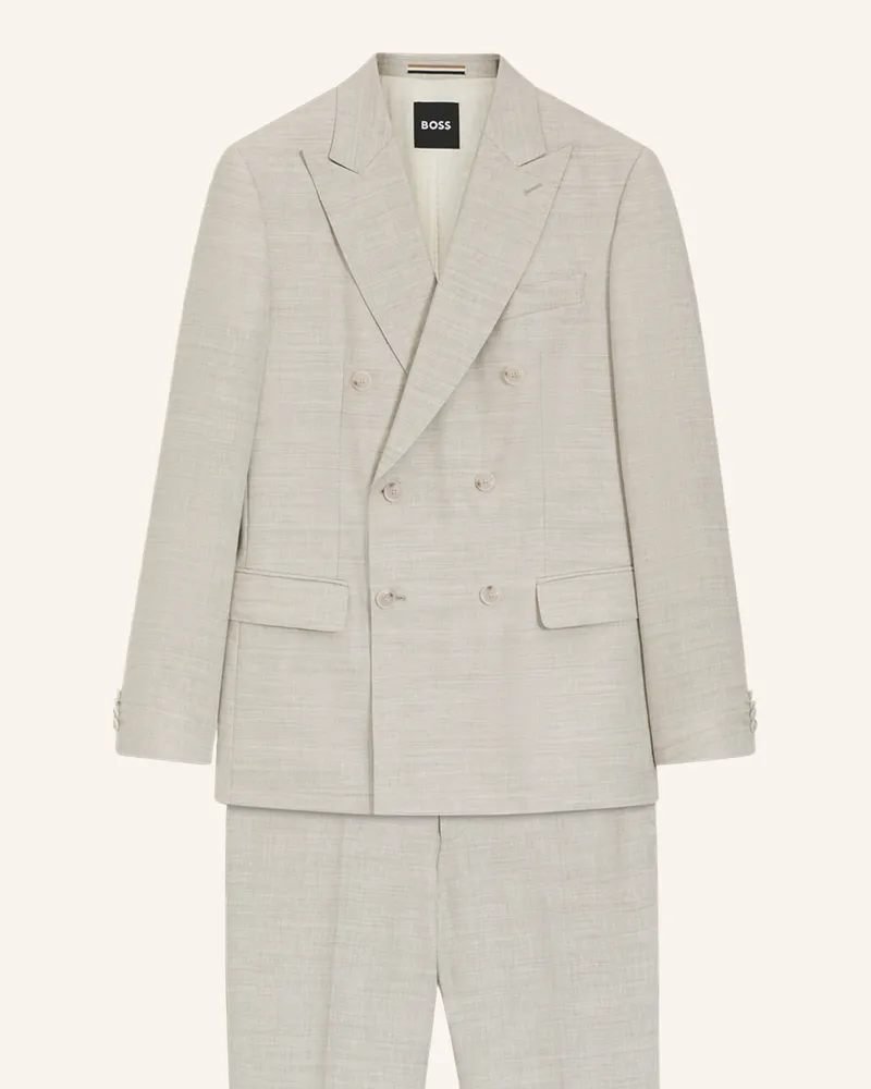 HUGO BOSS Business Anzug H-HUGE-2PCS-DB-254 Slim Fit Hellgrau