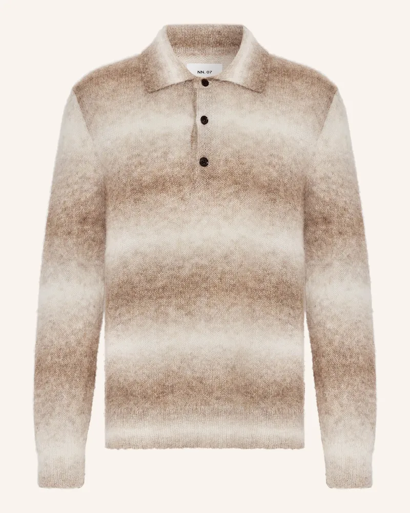 NN 07 Strick-Poloshirt ALFIE aus Alpaka Camel