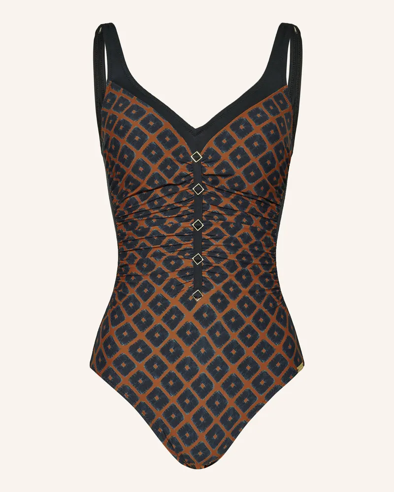 Charmline Shape-Badeanzug Tobacco Fields schwarz Schwarz