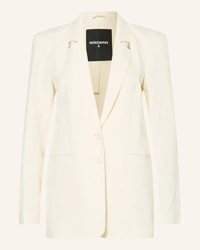 Patrizia Pepe Blazer mit Leinen Ecru