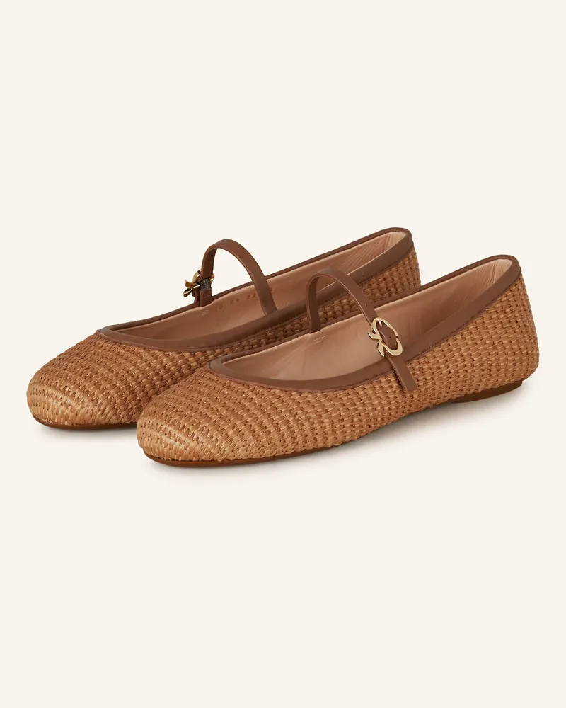 Gianvito Rossi Mary-Jane-Ballerinas CARLA Cognac