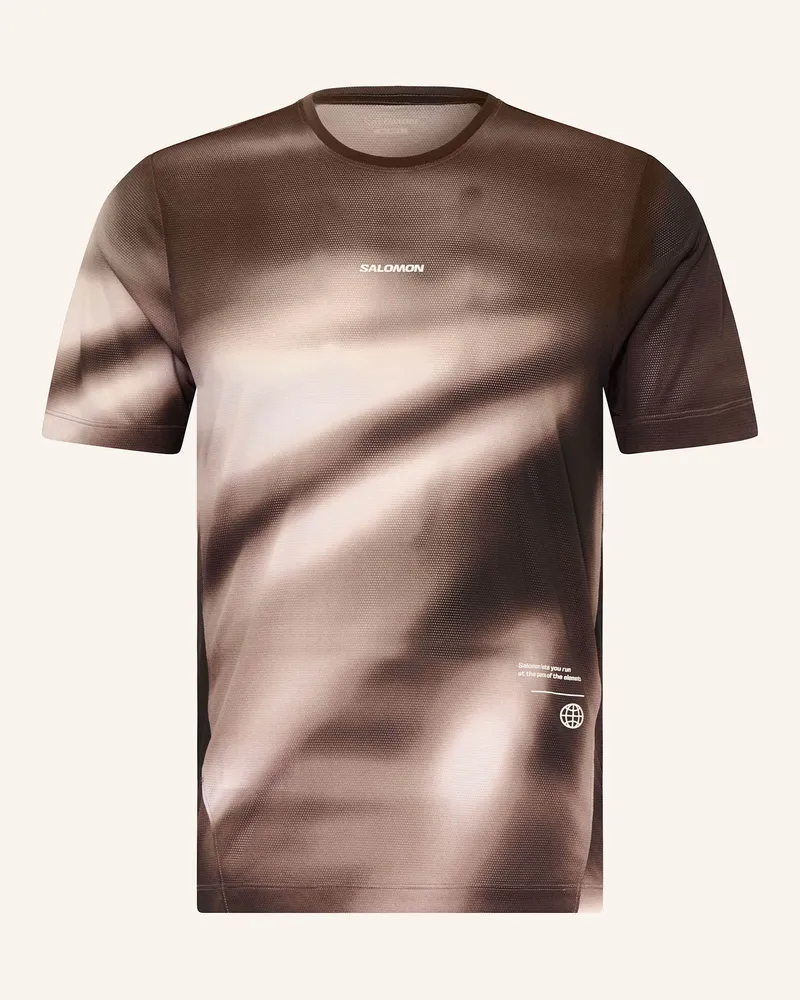 Salomon Laufshirt SHAKEOUT CORE Dunkelbraun