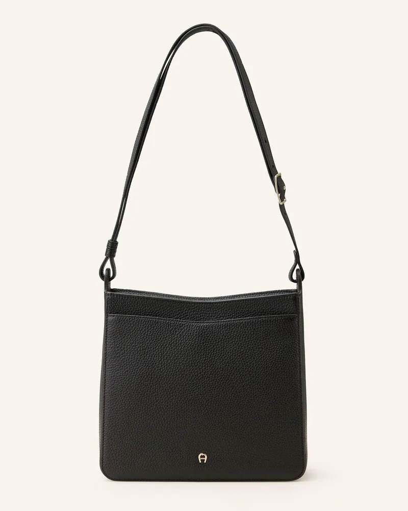 Aigner Umhängetasche Pura Medium schwarz Schwarz