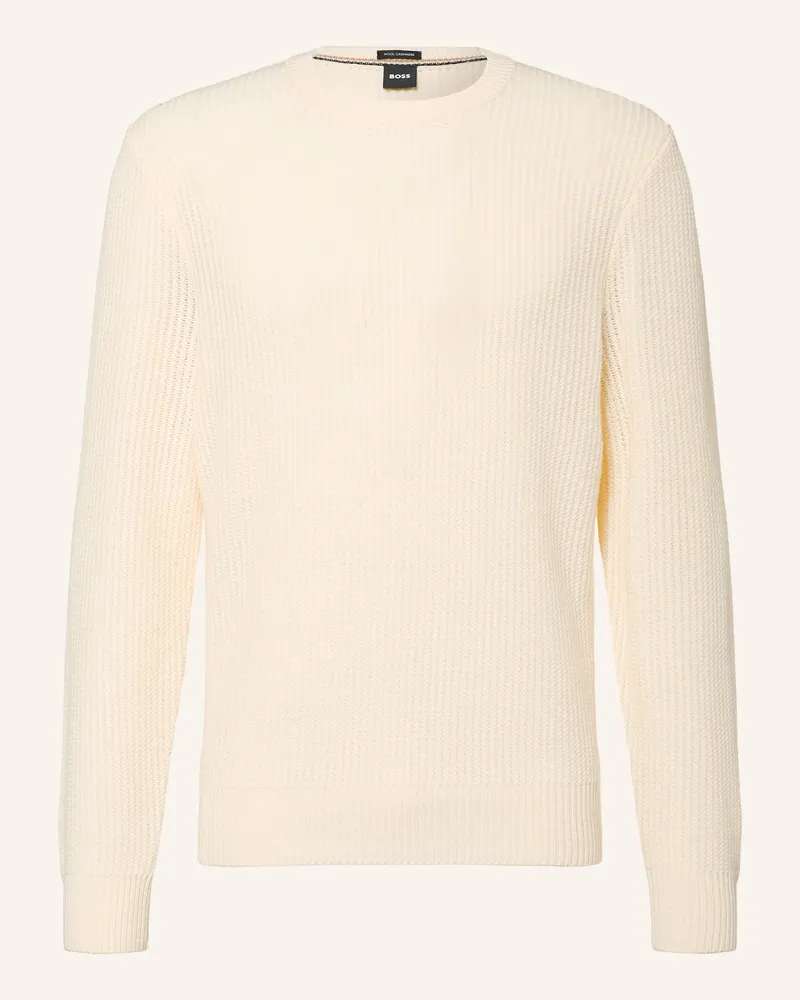HUGO BOSS Pullover Fiocchetto weiss Creme
