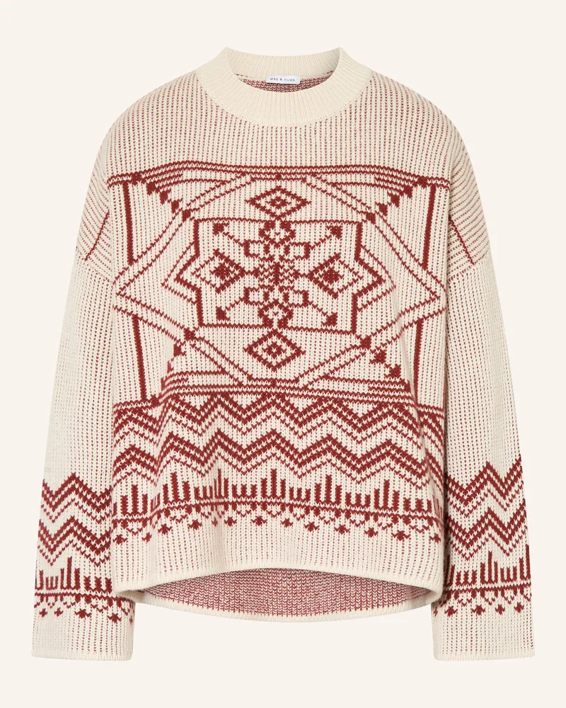 Mrs & HUGS Pullover Mit Cashmere rot Weiss