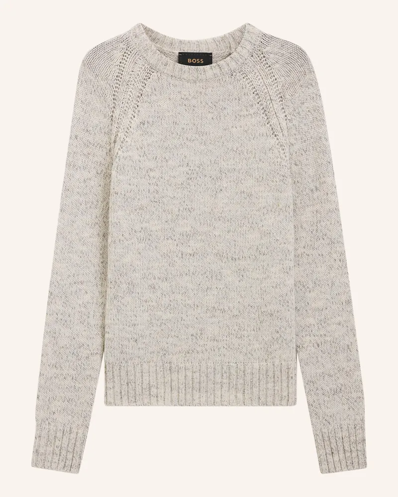 HUGO BOSS Pullover L-UMONTE Regular Fit Weiss