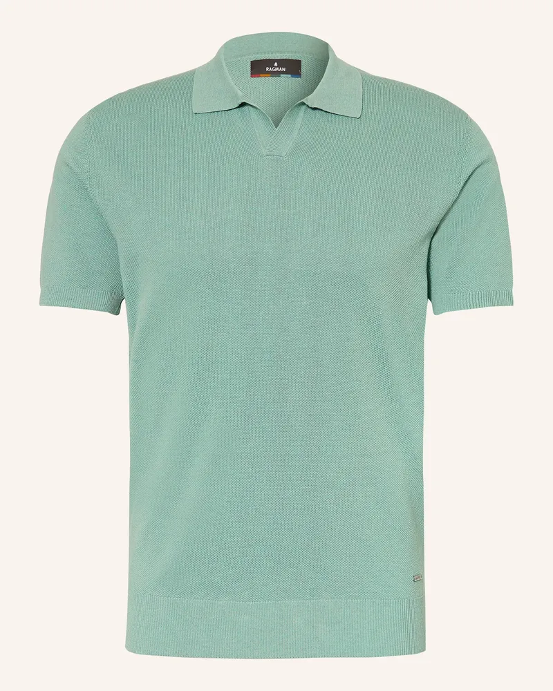 Ragman Strick-Poloshirt gruen Hellgrün