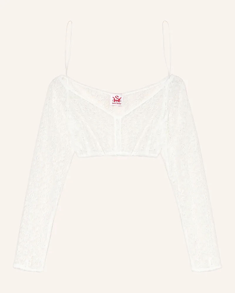 Spieth & Wensky Dirndlbluse HILDIS aus Spitze Weiss