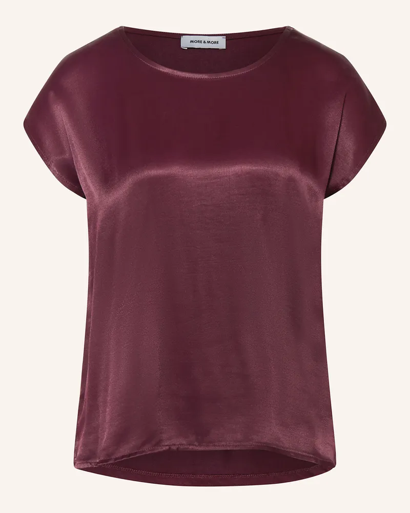 More & More Blusenshirt im Materialmix Dunkelrot