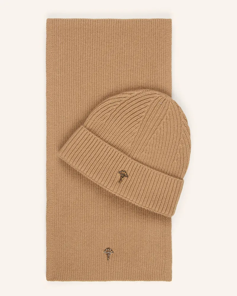 JOOP! Set Amante: Schal Und Mütze Mit Geschenkbox beige Beige