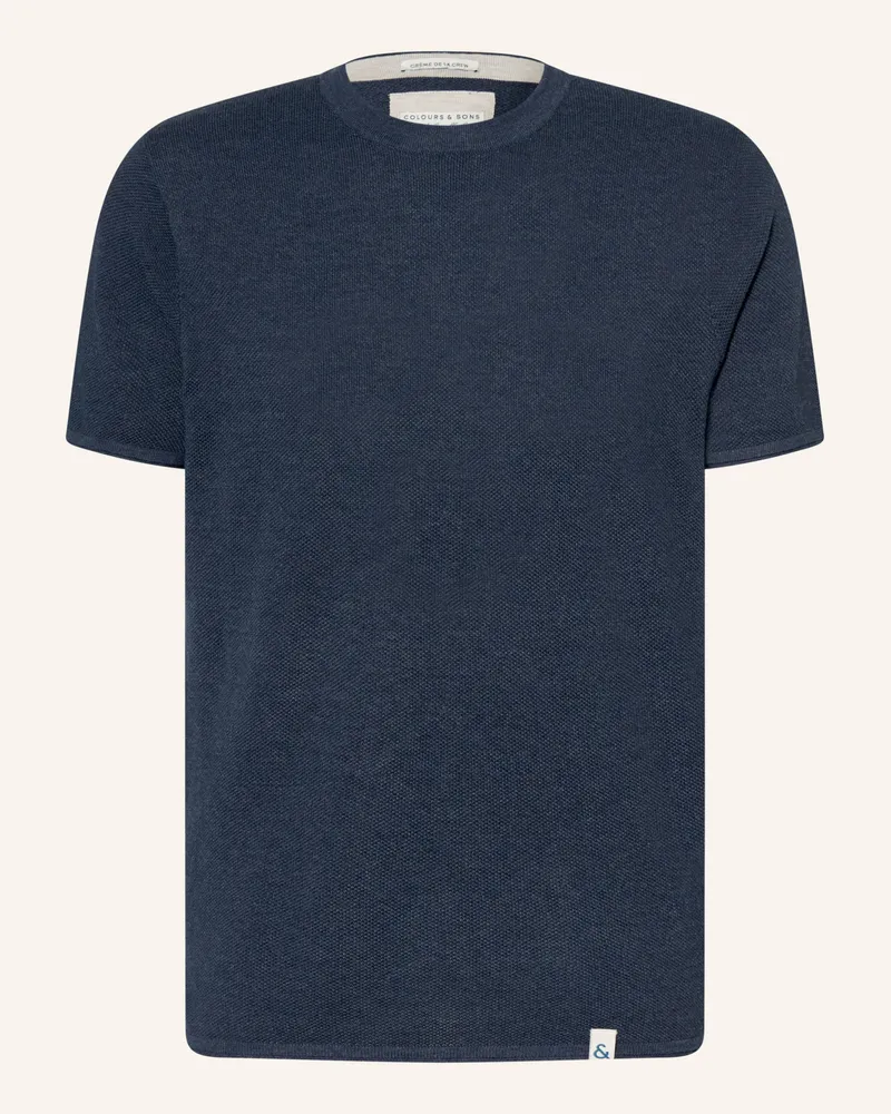 colours & sons Strickshirt blau Dunkelblau