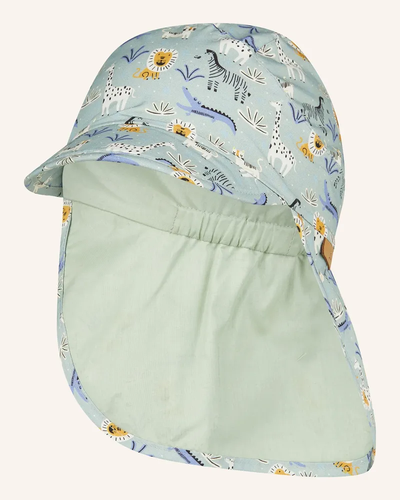 Sterntaler Schirmmütze Mit Nackenschutz Zootiere gruen Hellgrün