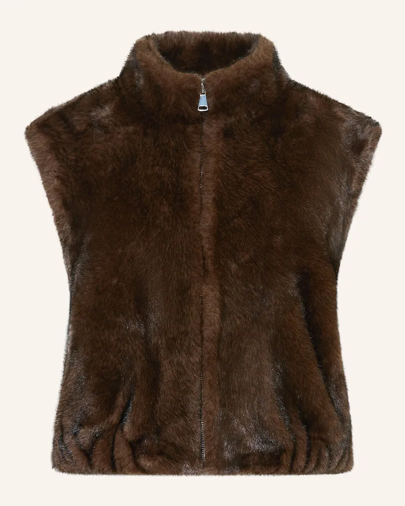 Darling Harbour Kunstfell-Weste braun Choco