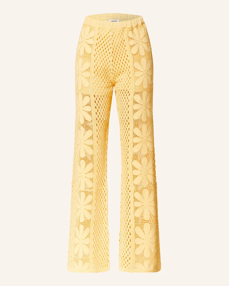 Sandro Bootcut-Hose Dunkelgelb