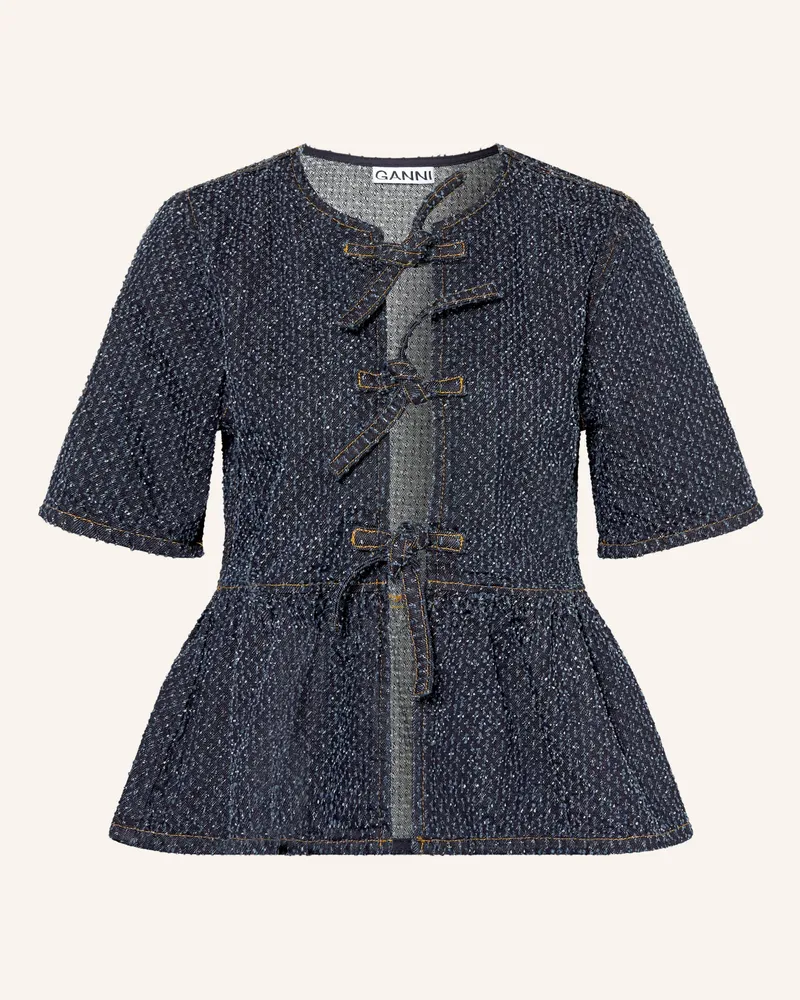 Ganni Jeansbluse blau Dunkelblau