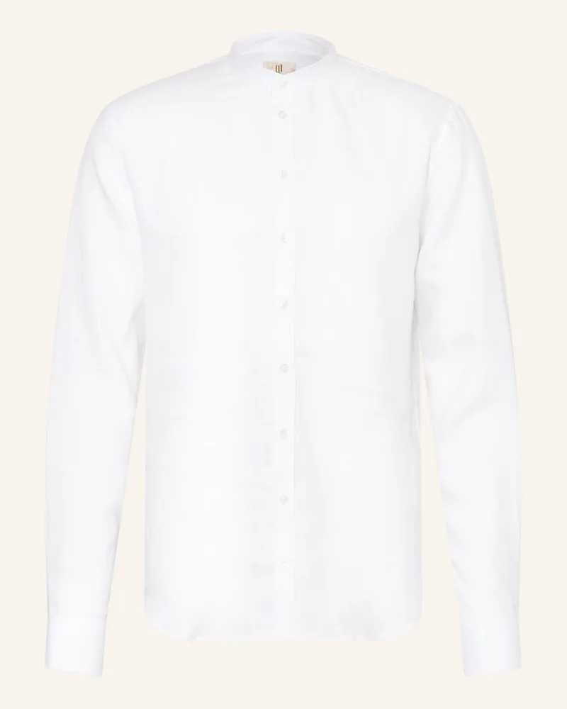 Q1 Leinenhemd Slim Relaxed Fit Mit Stehkragen weiss Weiss