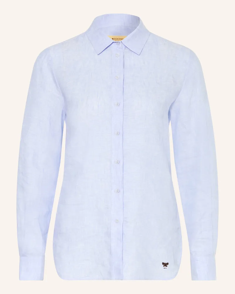 Max Mara Hemdbluse Werner Aus Leinen blau Hellblau
