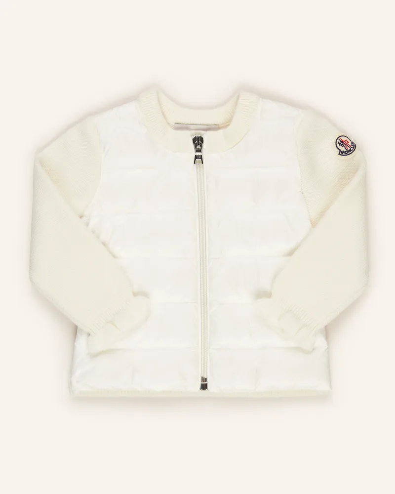 Moncler Daunenjacke im Materialmix Ecru