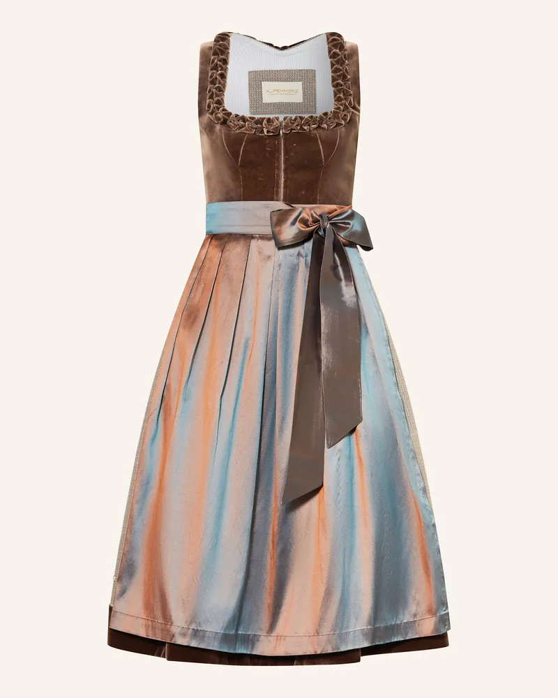 AlpenHERZ Dirndl ROSALIE mit Glitzergarn Dunkelbraun
