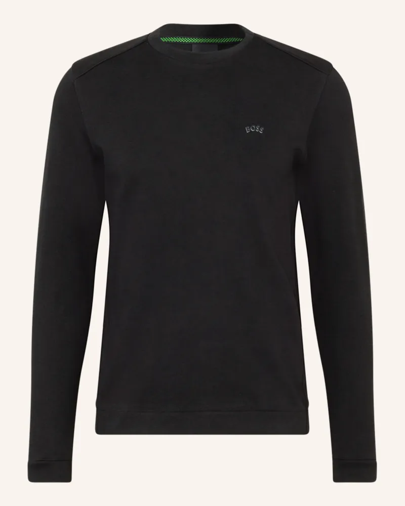 HUGO BOSS Sweatshirt SALBO CURVED Schwarz