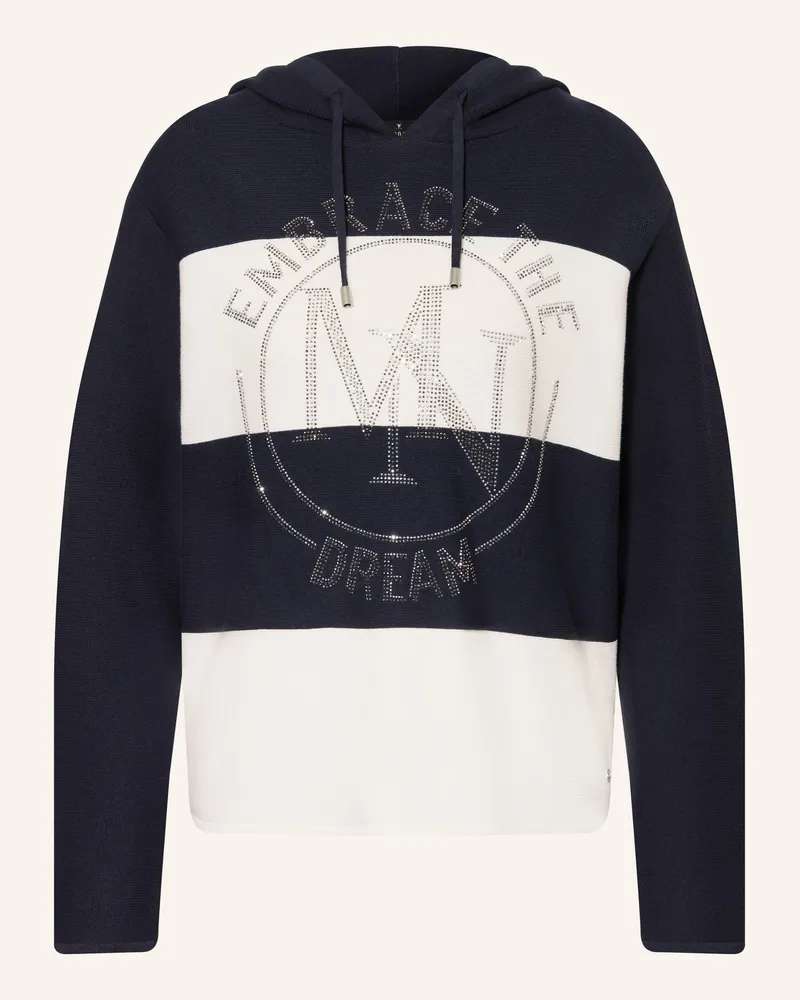 monari Strick-Hoodie Mit Schmucksteinen blau Dunkelblau