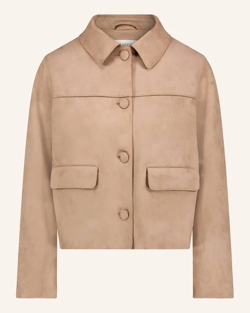 Cartoon Kastenjacke In Lederoptik braun Beige