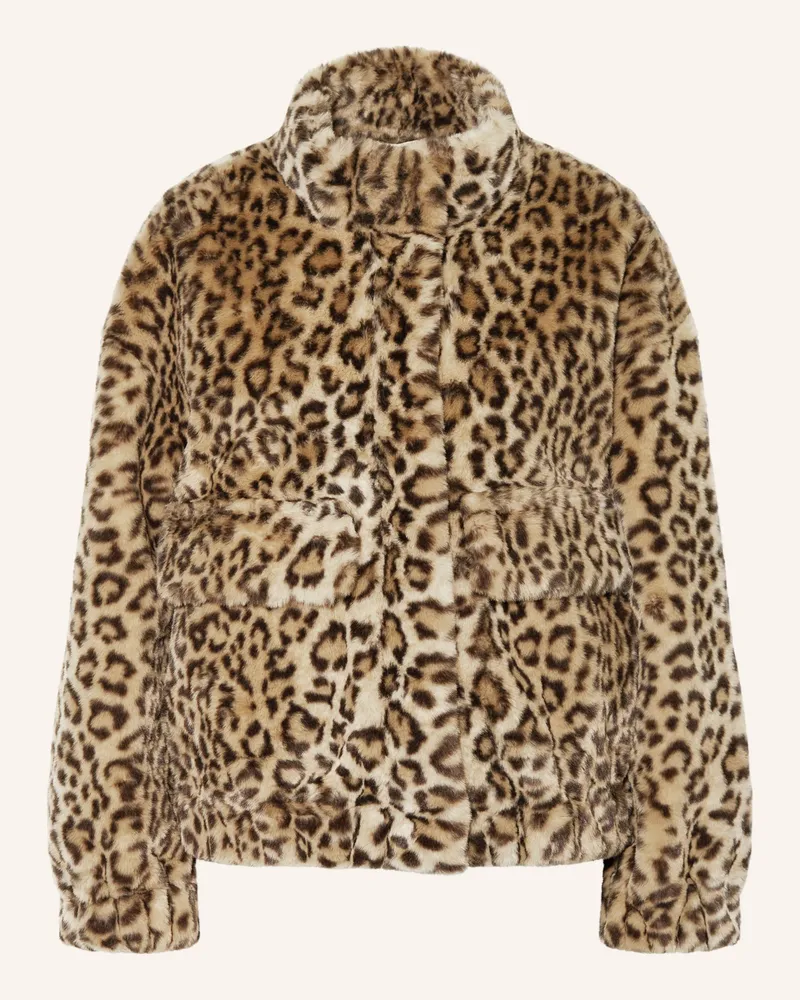 ba&sh Kunstfell-Jacke Jaros beige Camel