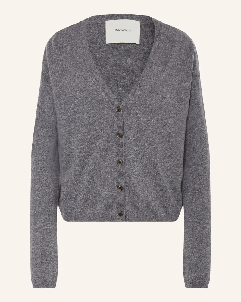 Lisa Yang Strickjacke Abby Aus Cashmere grau Dunkelgrau