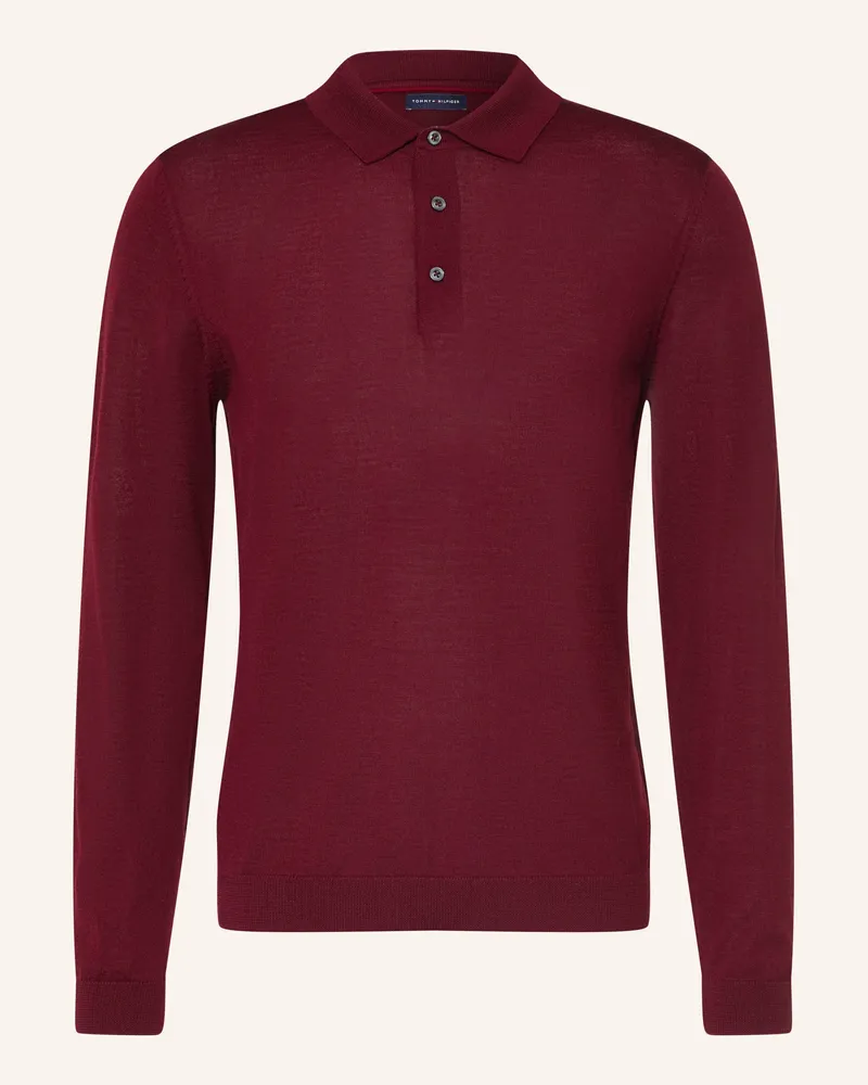 Tommy Hilfiger Strick-Poloshirt rot Dunkelrot