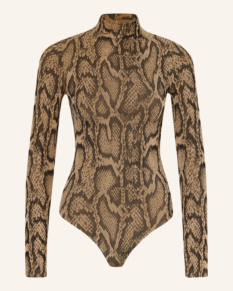 Wolford String-Body Shimmering Python Mit Glitzergarn beige Beige