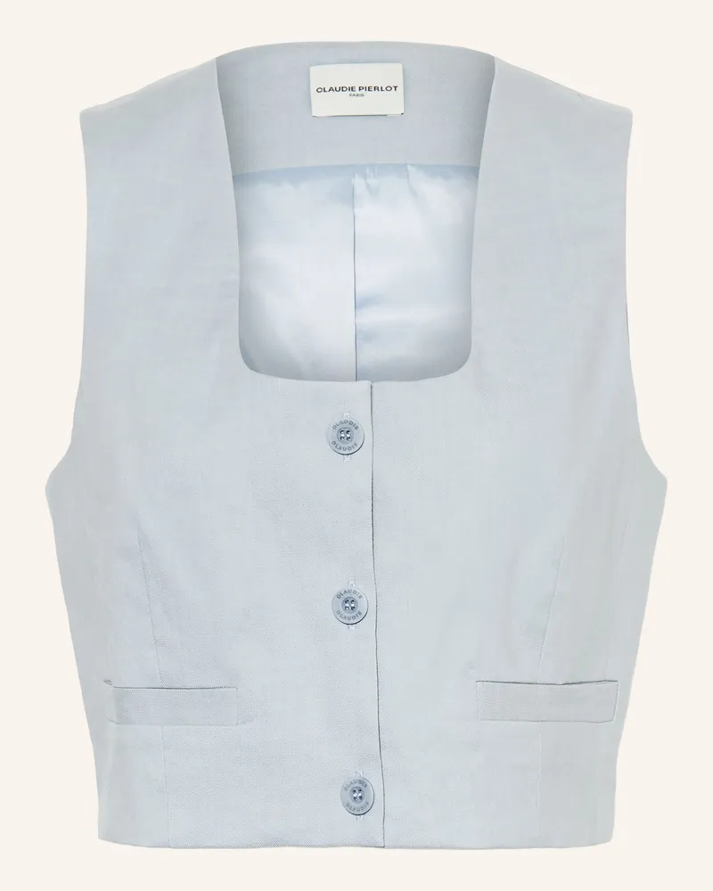 Claudie Pierlot Blazerweste Mit Leinen grau Hellblau