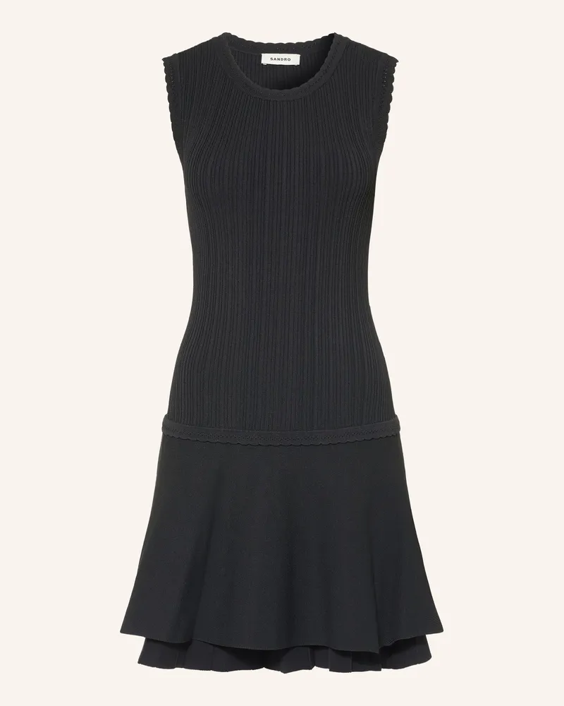 Sandro Strickkleid schwarz Schwarz