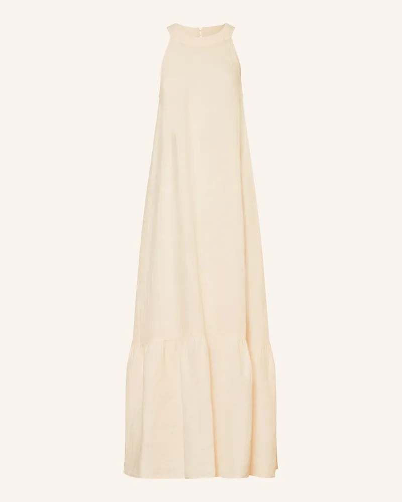 120% Lino Strandkleid aus Leinen Ecru