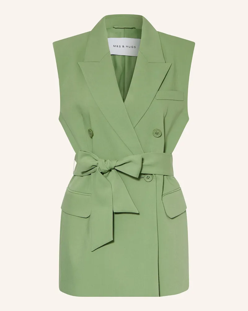Mrs & HUGS Blazerweste gruen Hellgrün