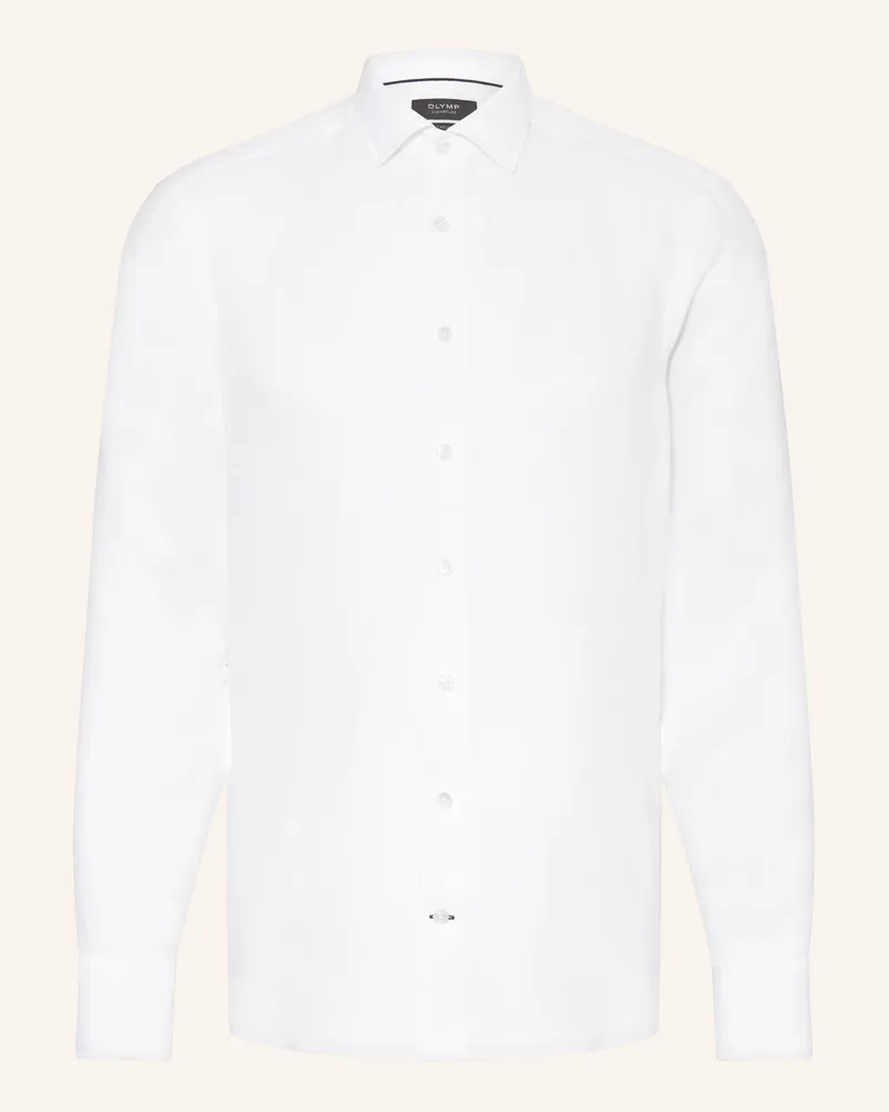 Olymp Leinenhemd Tailored Fit weiss Weiss