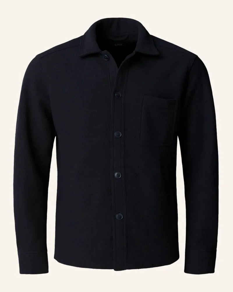 Eton Hemdjacke gekochte Wolle Dunkelblau