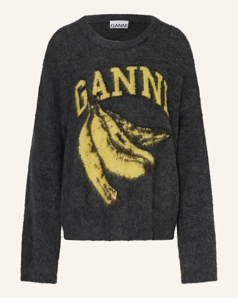 Ganni Pullover mit Alpaka Dunkelgrau