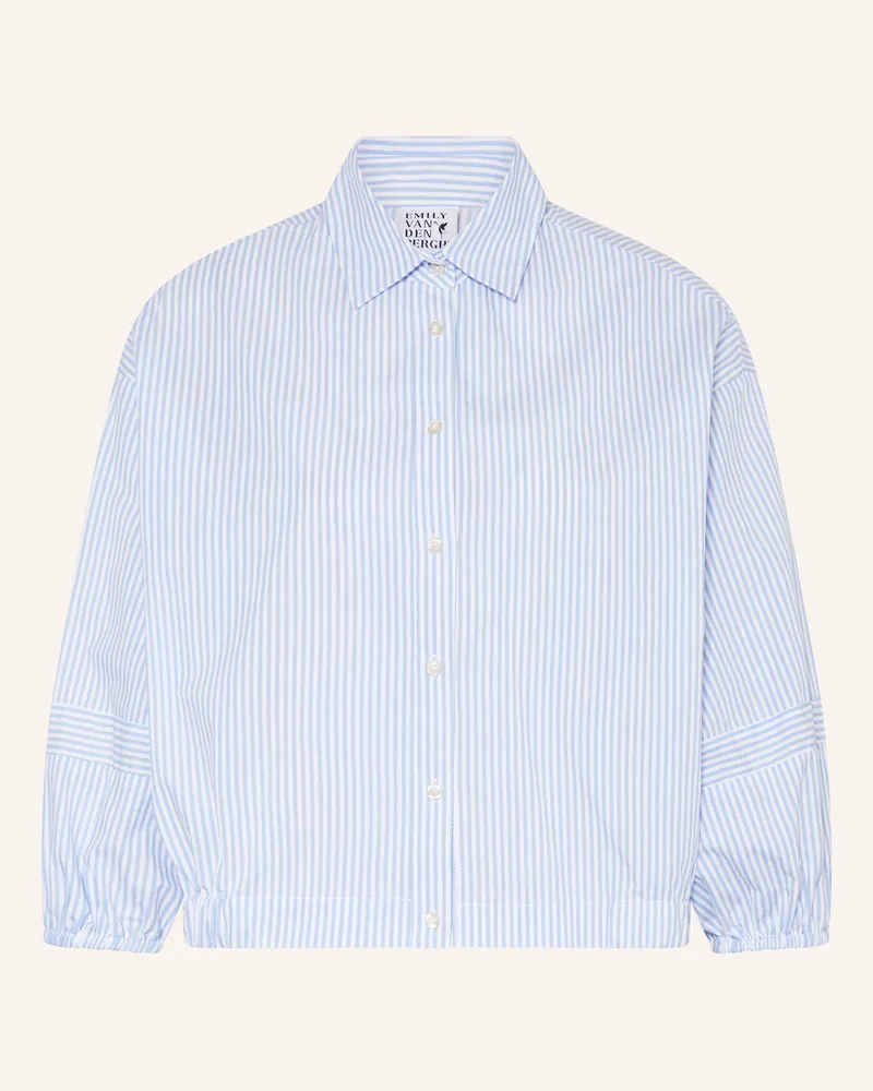 Emily van den Bergh Hemdbluse Mit 3/4-Arm blau Hellblau