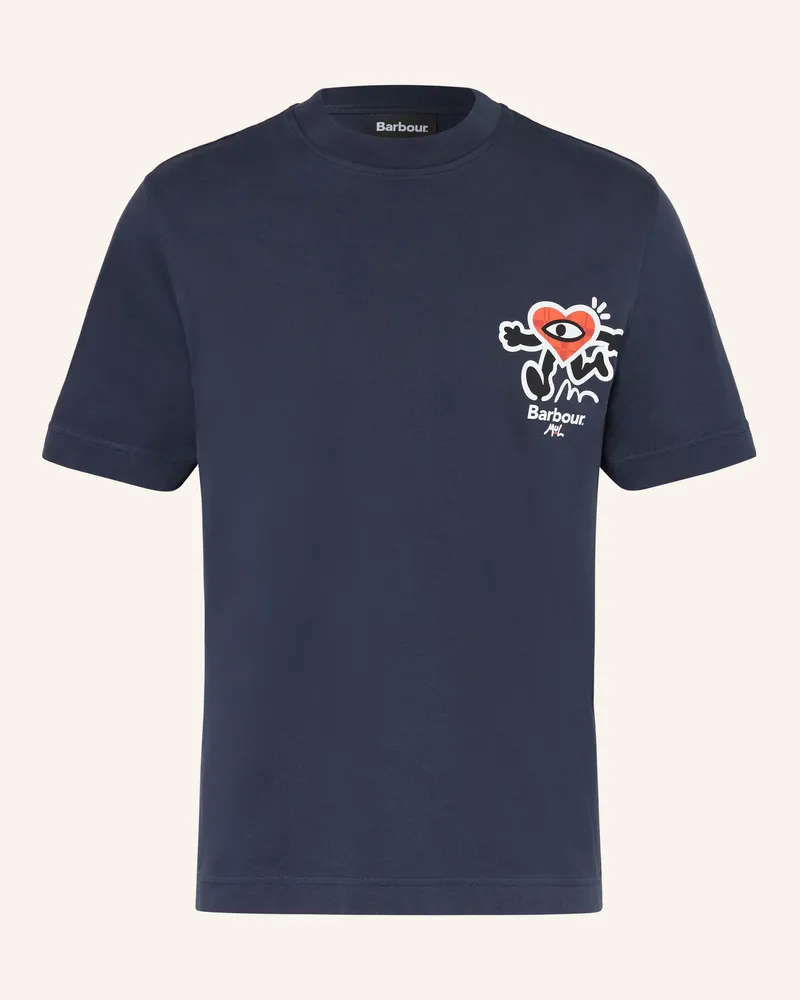 Barbour T-Shirt Mul Camping blau Dunkelblau