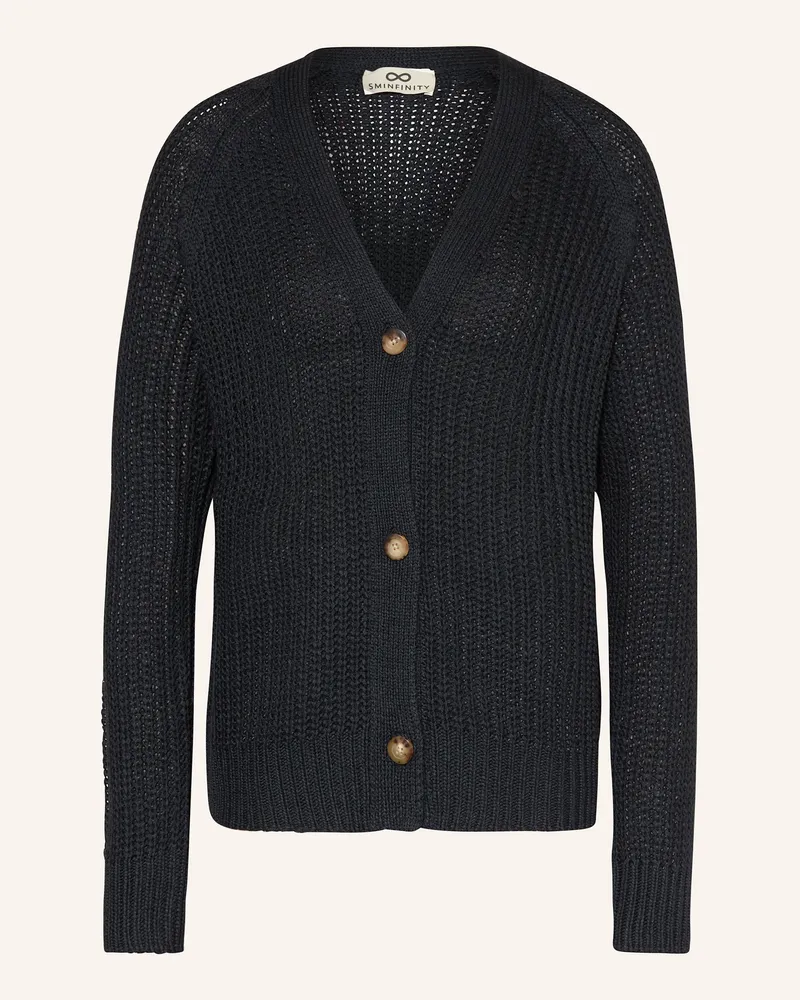 SMINFINITY Strickjacke Aus Seide blau Dunkelblau