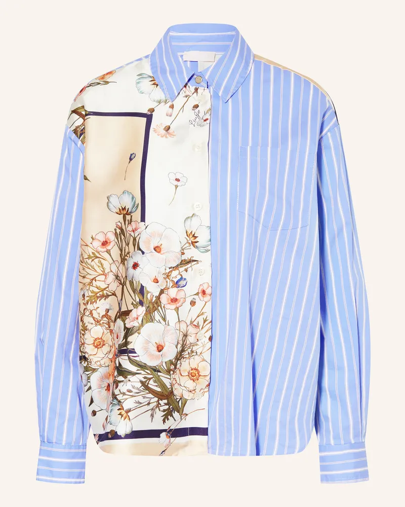 Liu Jo Bluse im Materialmix Hellblau