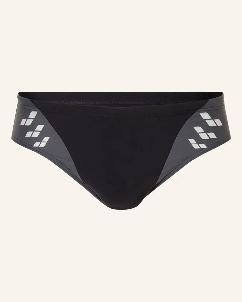 Arena Badeslip Arena Steplogo Mit Uv-Schutz schwarz Schwarz
