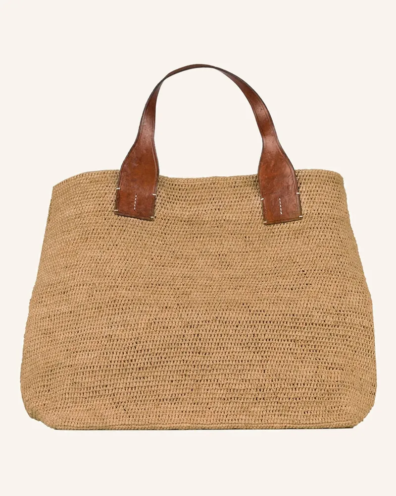 IBELIV Strandtasche Raffia Xl beige Beige