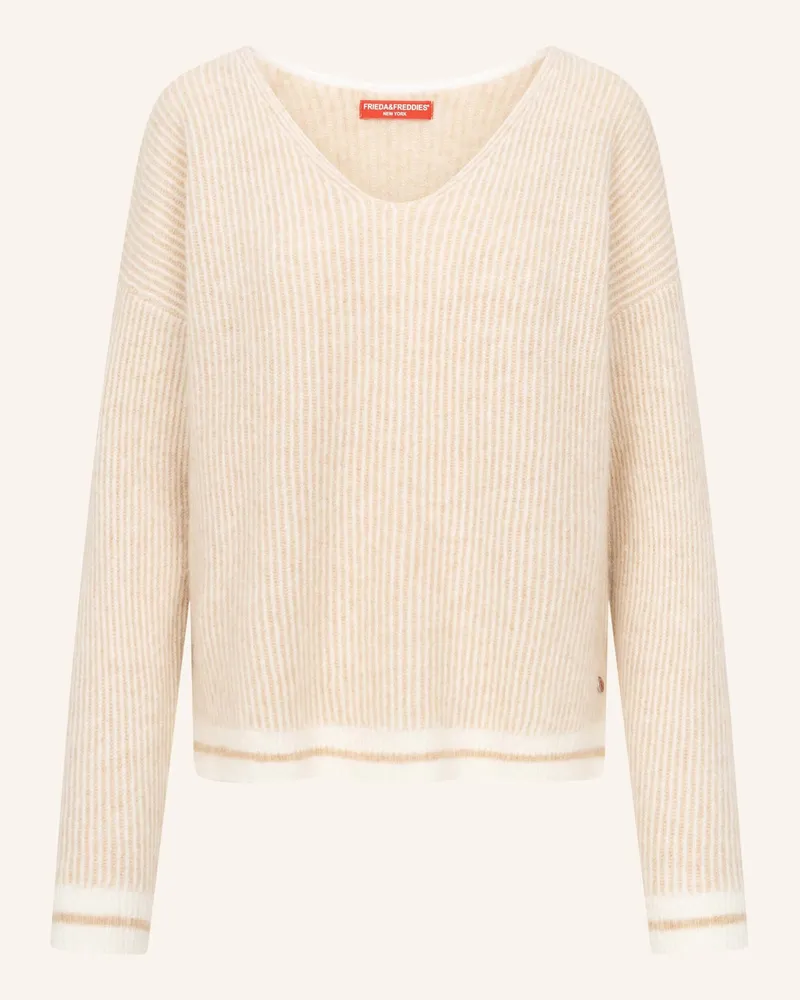 Frieda & Freddies Strickpullover Mit V-Ausschnitt weiss Beige