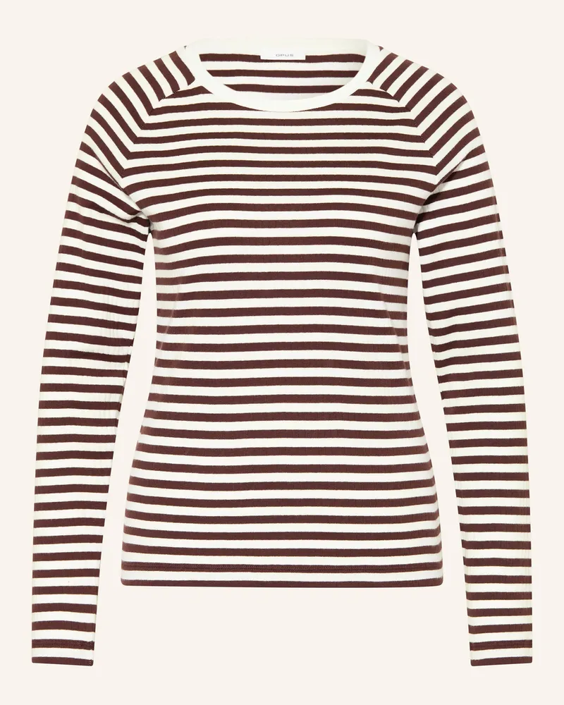 OPUS Longsleeve Sorka braun Weiss