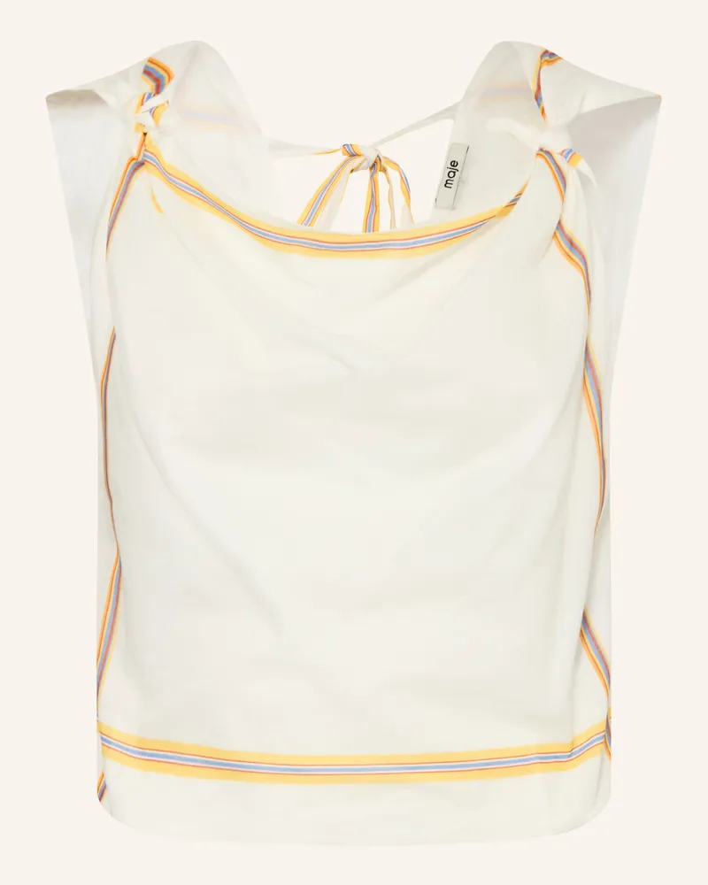 Maje Cropped-Blusentop weiss Creme