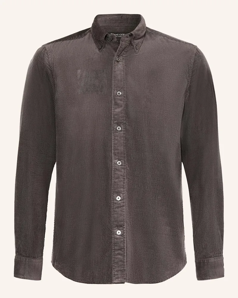 Marc O'Polo Cordhemd Regular Fit grau Dunkelgrau