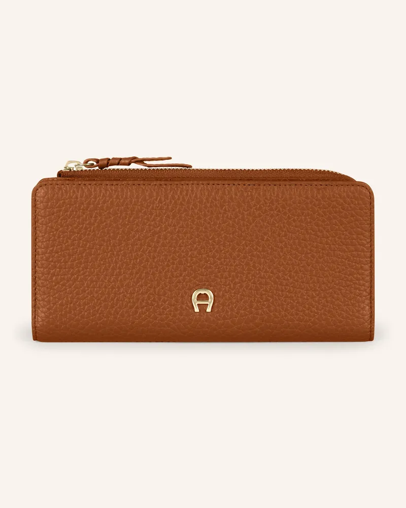 Aigner Geldbörse Carre Soft braun Cognac