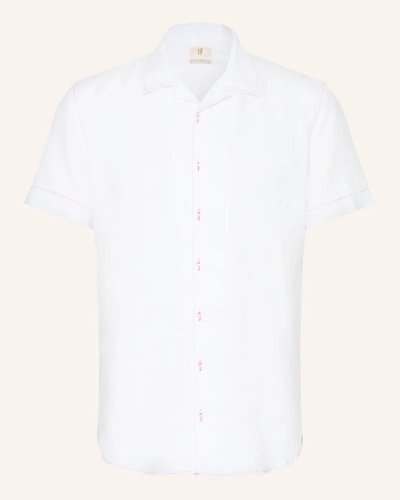 Q1 Resorthemd Olly Slim Relaxed Fit Aus Leinen weiss Weiss